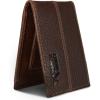 imageEddie Bauer Men Signature Leather Money Clip Card Case WalletRugged Leather  Brown