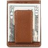 imageEddie Bauer Men Signature Leather Money Clip Card Case WalletTop Stitch Leather  Tan