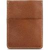 imageEddie Bauer Men Signature Leather Money Clip Card Case WalletTop Stitch Leather  Tan