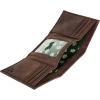 imageEddie Bauer Men Signature Leather Trifold WalletEmbossed Leather  Tan