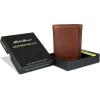imageEddie Bauer Men Signature Leather Trifold WalletLeather Logo  Tan