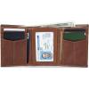 imageEddie Bauer Men Signature Leather Trifold WalletLeather Logo  Tan