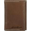 imageEddie Bauer Men Signature Leather Trifold WalletTop Stitch Leather  Tan