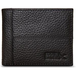 imageEddie Bauer Men Signature Leather Bifold Passcase WalletRugged Leather  Black