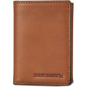 imageEddie Bauer Men Signature Leather Trifold WalletLeather  Brown