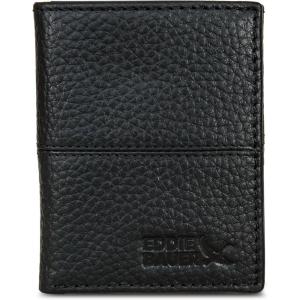 imageEddie Bauer Men Signature Leather Trifold WalletRugged Leather  Black