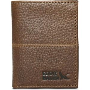 imageEddie Bauer Men Signature Leather Trifold WalletRugged Leather  Tan