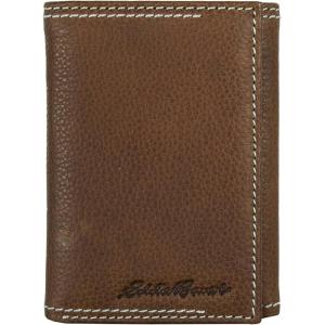 imageEddie Bauer Men Signature Leather Trifold WalletTop Stitch Leather  Tan
