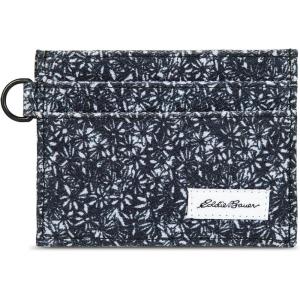 imageEddie Bauer Men Signature Money Clip Card Case Wallet Available in Cotton Canvas Or Ripstop NylonCanvas Print  Blue