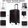 imageEddie Bauer Glacier Luggage  Hardside  Spinner Wheels  Expandable  Lightweight  Durable  Travel Essentials Carbon 22quot CarryOnCarbon