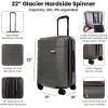 imageEddie Bauer Glacier Luggage  Hardside  Spinner Wheels  Expandable  Lightweight  Durable  Travel Essentials Carbon 22quot CarryOnStorm
