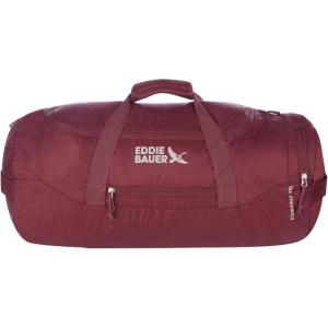 imageEddie Bauer Stowaway Packable Duffel Bag  Travel  Foldable  Lightweight  Durable  Ripstop Polyester  23quot Length  45L CapacityMaroon
