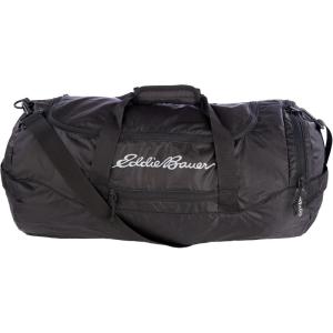 imageEddie Bauer Stowaway Packable Duffel Bag  Travel  Foldable  Lightweight  Durable  Ripstop Polyester  23quot Length  45L CapacityOnyx