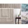 imageEddie Bauer  Bathroom Rug Runner Soft Tufted Cotton Bathroom Decor Super Absorbent ampamp Quick Dry Logan White 60quot x 22quotChrome Grey