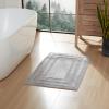 imageEddie Bauer  Bathroom Rug Runner Soft Tufted Cotton Bathroom Decor Super Absorbent ampamp Quick Dry Logan White 60quot x 22quotChrome Grey