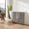 imageEddie Bauer  Bathroom Rug Runner Soft Tufted Cotton Bathroom Decor Super Absorbent ampamp Quick Dry Logan White 60quot x 22quotChrome Grey