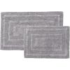 imageEddie Bauer  Bathroom Rug Runner Soft Tufted Cotton Bathroom Decor Super Absorbent ampamp Quick Dry Logan White 60quot x 22quotChrome Grey