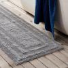 imageEddie Bauer  Bathroom Rug Runner Soft Tufted Cotton Bathroom Decor Super Absorbent ampamp Quick Dry Logan White 60quot x 22quotChrome Grey