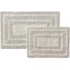 imageEddie Bauer  Bathroom Rug Runner Soft Tufted Cotton Bathroom Decor Super Absorbent ampamp Quick Dry Logan White 60quot x 22quotLight Grey