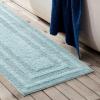 imageEddie Bauer  Bathroom Rug Runner Soft Tufted Cotton Bathroom Decor Super Absorbent ampamp Quick Dry Logan White 60quot x 22quotTurquoise