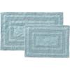 imageEddie Bauer  Bathroom Rug Runner Soft Tufted Cotton Bathroom Decor Super Absorbent ampamp Quick Dry Logan White 60quot x 22quotTurquoise