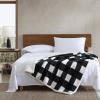 imageEddie Bauer  Blanket Super Soft Reversible Sherpa ampamp Brushed Fleece Bedding Throw Blankets for Couch Ideal for Lounging Bunkhouse Plaid GreyBlack Check