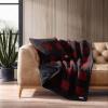 imageEddie Bauer  Blanket Super Soft Reversible Sherpa ampamp Brushed Fleece Bedding Throw Blankets for Couch Ideal for Lounging Bunkhouse Plaid GreyRedBlack