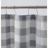 imageEddie Bauer  Shower Curtain Lightweight Cotton Bathroom Decor Buttonhole Top Cabin Plaid Green 72quot x 72quotCabin Plaid Grey