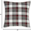 imageEddie Bauer Home Throw Pillow with Zipper Closure Perfect Home Decor for Bed or Sofa 16quot x 20quot Bear Twill BlackWallace Plaid CharcoalRed