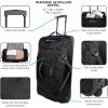 imageEddie Bauer Traverse Rolling Duffel BagMade from Ripstop Polyester with Telescoping Handle Dark Loden 22LMedium Indigo