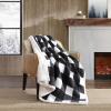 imageEddie Bauer  Blanket Super Soft Reversible Sherpa ampamp Brushed Fleece Bedding Throw Blankets for Couch Ideal for Lounging Bunkhouse Plaid GreyBlack Check