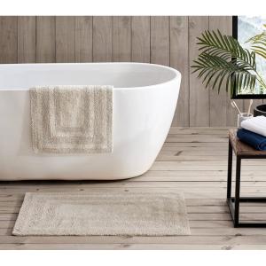 imageEddie Bauer  Bathroom Rug Runner Soft Tufted Cotton Bathroom Decor Super Absorbent ampamp Quick Dry Logan White 60quot x 22quotLight Grey