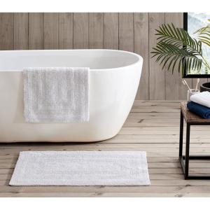 imageEddie Bauer  Bathroom Rug Runner Soft Tufted Cotton Bathroom Decor Super Absorbent ampamp Quick Dry Logan White 60quot x 22quotWhite