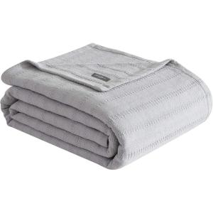imageEddie Bauer  Twin Blanket Premium Cotton Variegated Weave Bedding Striped Home Decor OekoTex Certified Variegated Weave Stripe Green TwinGrey