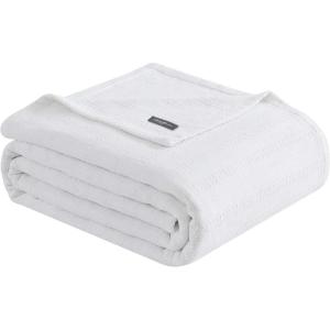 imageEddie Bauer  Twin Blanket Premium Cotton Variegated Weave Bedding Striped Home Decor OekoTex Certified Variegated Weave Stripe Green TwinWhite