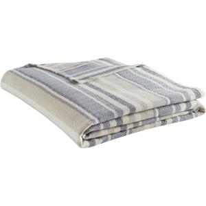 imageEddie Bauer  Twin Blanket Ultra Plush Bedding Lightweight Home Decor for All Seasons Fern Garden Green TwinBlue Stripe