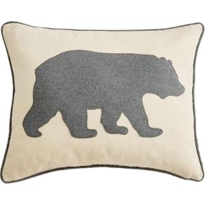 imageEddie Bauer Home Throw Pillow with Zipper Closure Perfect Home Decor for Bed or Sofa 16quot x 20quot Bear Twill BlackBear Twill Grey