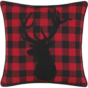 imageEddie Bauer Home Throw Pillow with Zipper Closure Perfect Home Decor for Bed or Sofa 16quot x 20quot Bear Twill BlackCabin Plaid Stag RedBlack