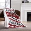 imageEddie Bauer  Throw Blanket Reversible Sherpa Fleece Bedding Home Decor for All Seasons New Castle Red ThrowGrizzly Peak RedWhiteGreen