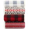 imageEddie Bauer  Throw Blanket Reversible Sherpa Fleece Bedding Home Decor for All Seasons New Castle Red ThrowMountain Village RedNavyGrey