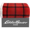 imageEddie Bauer  Throw Blanket Reversible Sherpa Fleece Bedding Home Decor for All Seasons New Castle Red ThrowRedBlack