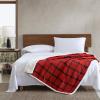 imageEddie Bauer  Throw Blanket Reversible Sherpa Fleece Bedding Home Decor for All Seasons New Castle Red ThrowRedBlack