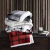 imageEddie Bauer  Throw Blanket Reversible Sherpa Fleece Bedding Home Decor for All Seasons New Castle Red ThrowRedBlack