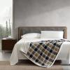 imageEddie Bauer  Throw Blanket Reversible Sherpa Fleece Bedding Home Decor for All Seasons New Castle Red ThrowRugged Plaid Beige