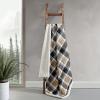 imageEddie Bauer  Throw Blanket Reversible Sherpa Fleece Bedding Home Decor for All Seasons New Castle Red ThrowRugged Plaid Beige