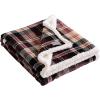 imageEddie Bauer  Throw Blanket Reversible Sherpa Fleece Bedding Home Decor for All Seasons New Castle Red ThrowTrailhead Plaid Red