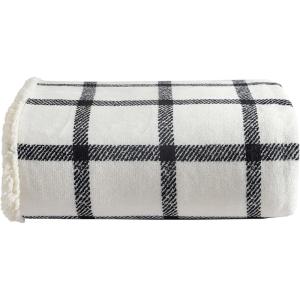 imageEddie Bauer  Throw Blanket Reversible Sherpa Fleece Bedding Home Decor for All Seasons New Castle Red ThrowBeigeCharcoal