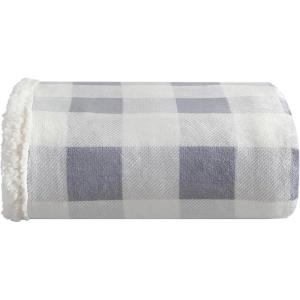 imageEddie Bauer  Throw Blanket Reversible Sherpa Fleece Bedding Home Decor for All Seasons New Castle Red ThrowChrome GreyWhite