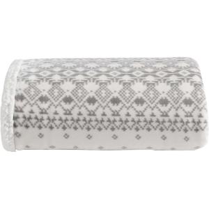 imageEddie Bauer  Throw Blanket Reversible Sherpa Fleece Bedding Home Decor for All Seasons New Castle Red ThrowFair Isle Peak GreyWhite