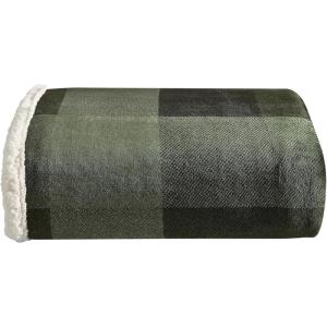 imageEddie Bauer  Throw Blanket Reversible Sherpa Fleece Bedding Home Decor for All Seasons New Castle Red ThrowPine Plaid GreenBlack